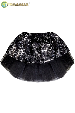 GONNA STREGA ARGENTO DI HALLOWEEN BAMBINA